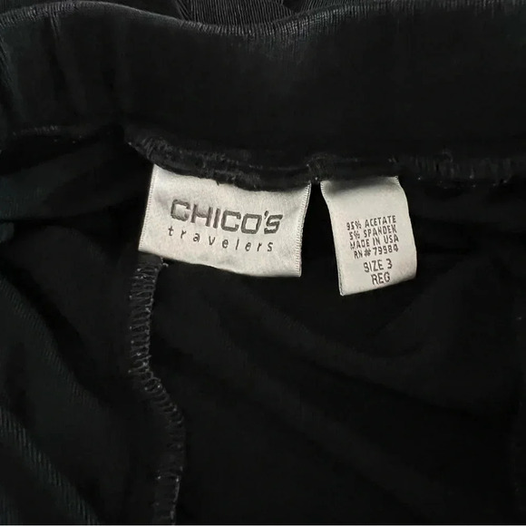 Chico's Travelers Wide Leg Pocket Pants Size 3 (XL/16) Black Non Wrinkle - Picture 7 of 7